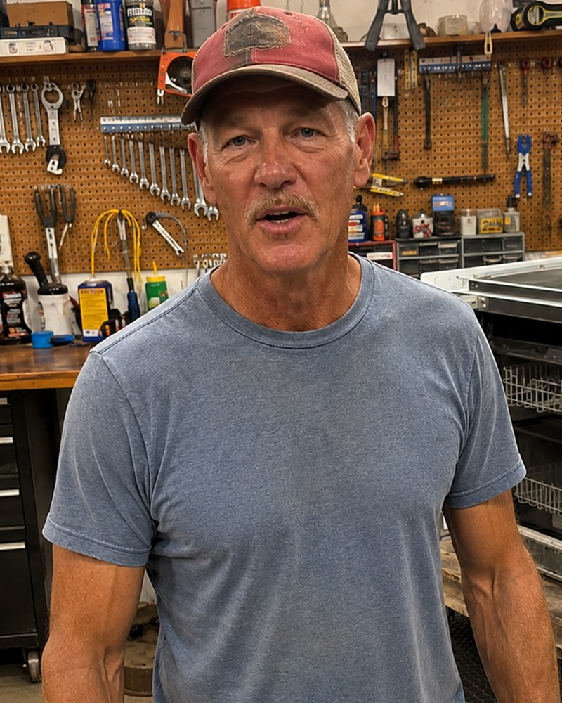Handy Hank in his workshop
